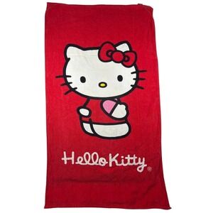 Sanrio Hello Kitty Red Bath Towel 100% Cotton 140x70cm 2015 Licensed Kawaii